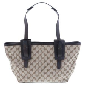 Gucci Monogram Beige and Dark Brown Tote
